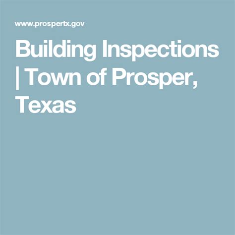 prosper building inspections